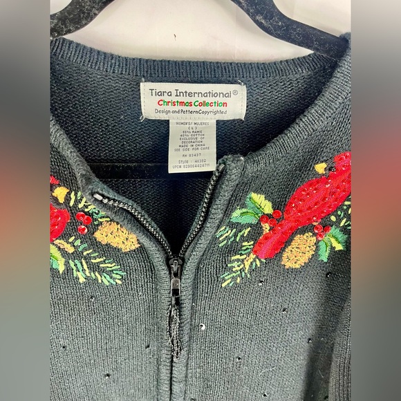 VINTAGE 90s Christmas Sweater Jacket - Picture 4 of 5